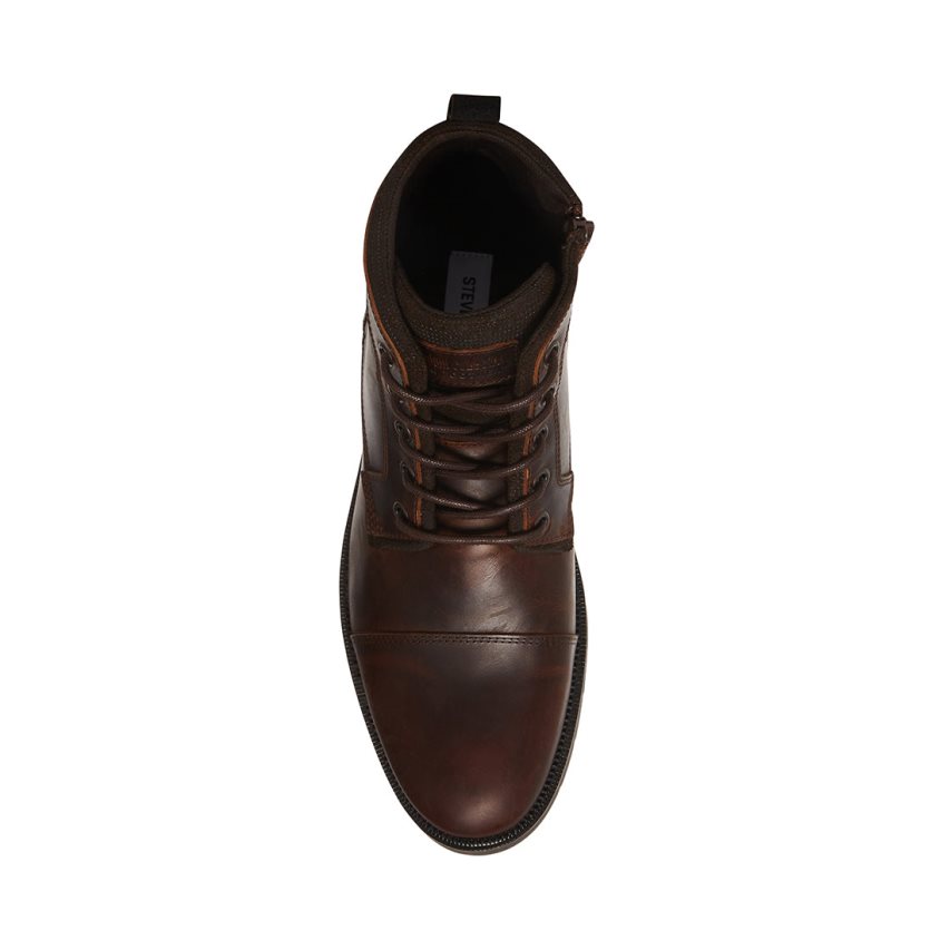 Botines Steve Madden Lanier Cuero Hombre Marrones Oscuro | ES AF2416